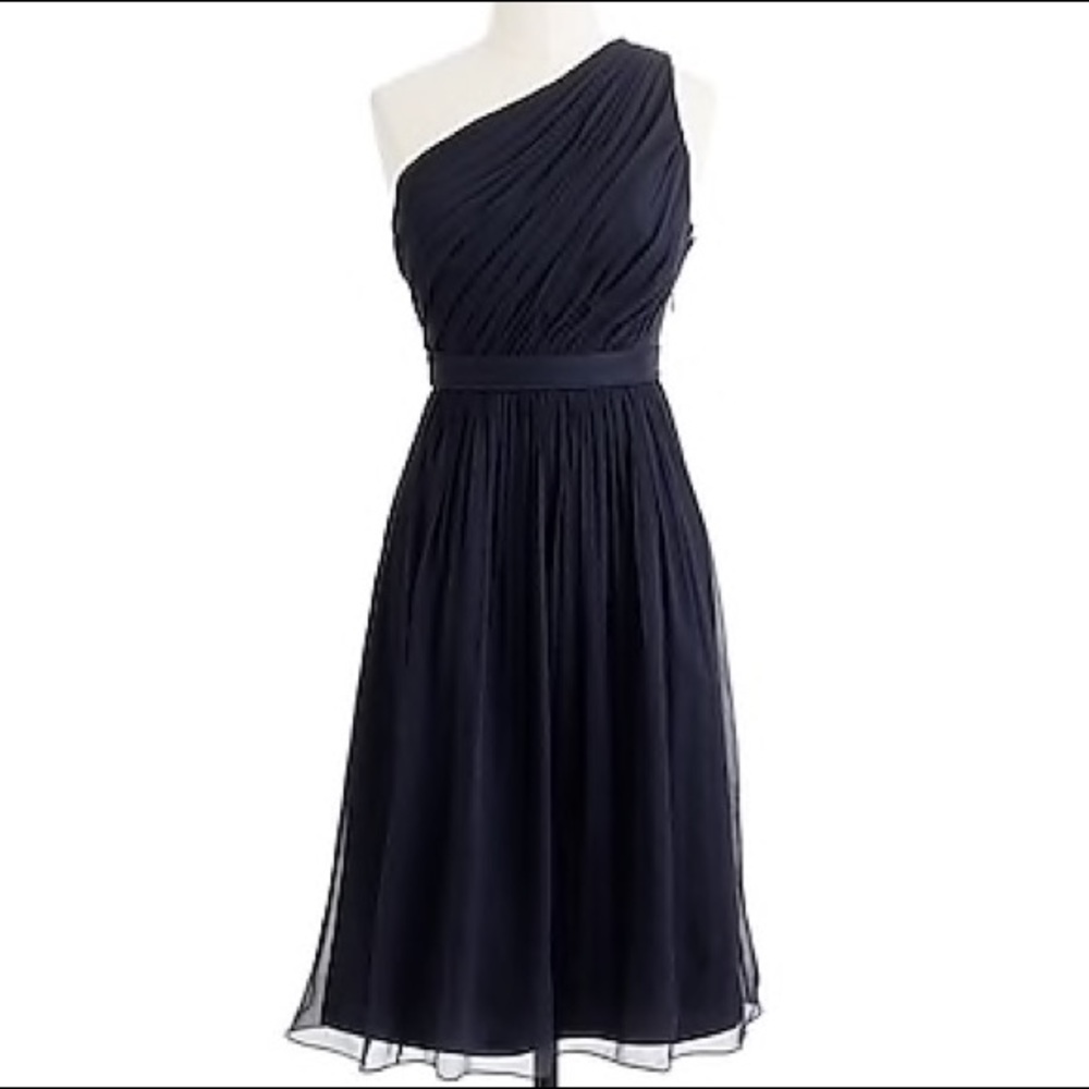 JCrew Kylie One Shoulder Silk Dress